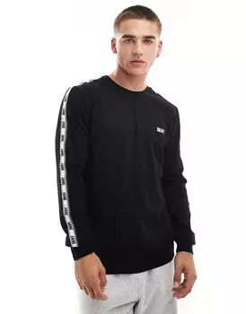 Длинный топ с изображением пламени черного цвета DKNY