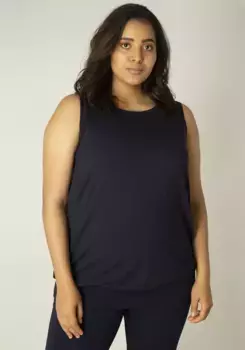 Длинный топ с пышной юбкой базового уровня "Ясмина" с формирующими манжетами по подолу Base Level Curvy, цвет морской волны