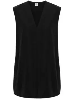 Длинный топ с V-образным вырезом TOTEME, черный
