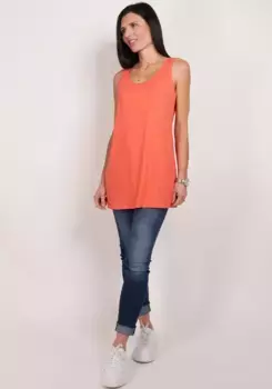 Длинный топ Seidel Moden, простой дизайн, СДЕЛАНО В ГЕРМАНИИ, коралловый