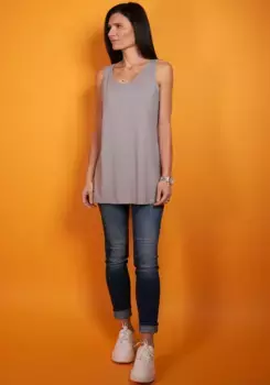 Длинный топ Seidel Moden, простой дизайн, СДЕЛАНО В ГЕРМАНИИ, серый