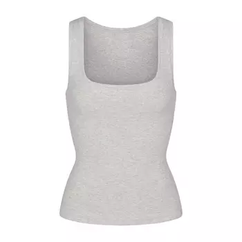 Длинный топ SKIMS Cotton Rib, цвет Light Heather Grey