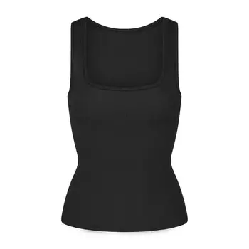 Длинный топ SKIMS Cotton Rib, цвет Soot