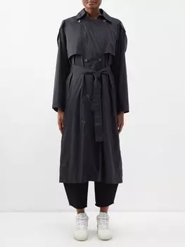 Длинный тренч deva в стиле сезон Moncler, черный