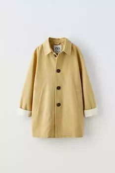 Длинный тренч из хлопка ZARA, кэмел