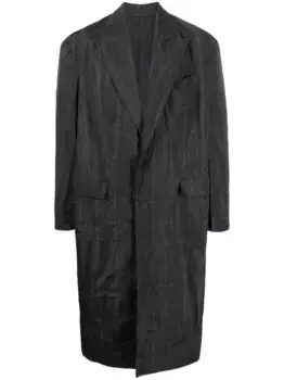Длинный тренч в клетку Prince of Wales BALENCIAGA, серый