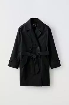 Длинный тренч ZARA, темный антрацит