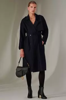 Длинный тренчкот с поясом Jolie Moi, синий