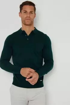Длинный трикотажный джемпер поло Threadbare, зеленый