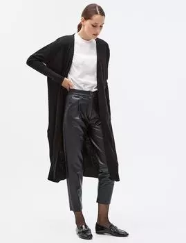 Длинный трикотажный кардиган черный Kayra