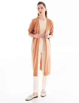 Длинный трикотажный кардиган Лосось Kayra