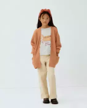 Длинный трикотажный жакет для девочки Kids El Corte Ingls, цвет Tostado