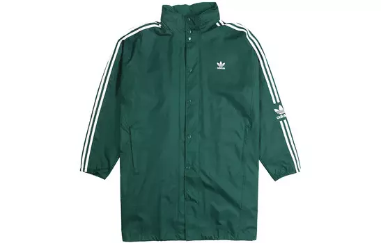 Длинный WB средний стиль ветровка мужской зеленый Adidas Originals, зеленый