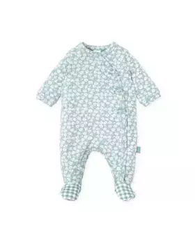 Длинный зеленый комбинезон для девочки с цветочным принтом Tutto Piccolo