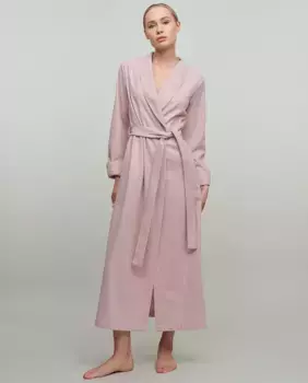 Длинный женский халат классического кроя Diseo2, розовый
