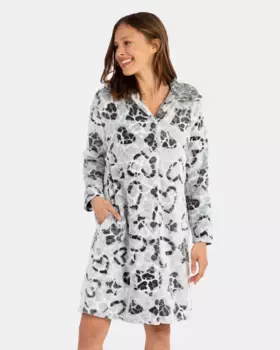 Длинный женский халат с застежкой на пуговицы Massana, серый