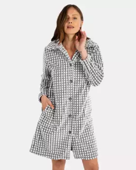 Длинный женский халат с застежкой на пуговицы Massana, серый