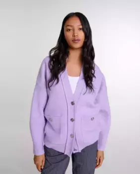 Длинный женский кардиган Maje, фиолетовый