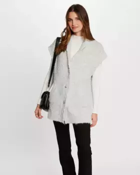 Длинный женский кардиган с коротким рукавом Morgan, серый