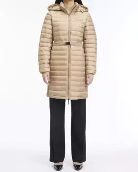 Длинный женский пуховик с капюшоном Calvin Klein, бежевый