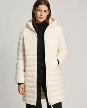 Длинный женский пуховик со съемным капюшоном Pepe Jeans, белый