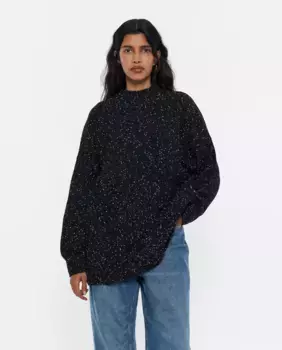 Длинный женский свитер с высоким воротником Bimba y Lola, черный