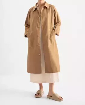 Длинный женский тренч на пуговицах Loreak Mendian, коричневый