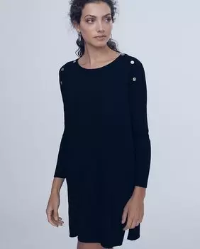 Длинный женский вязаный свитер с круглым вырезом Lola Casademunt, черный