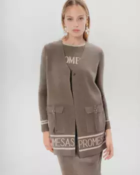 Длинный женский жилет Promises Dolores Promesas, коричневый