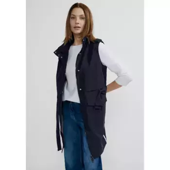 Длинный жилет Cecil с воротником с лацканами, синий