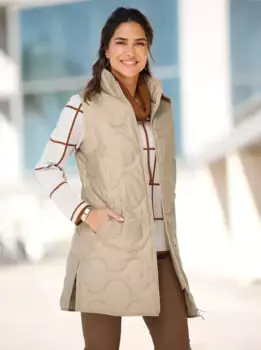 Длинный жилет Classic Basics, бежевый