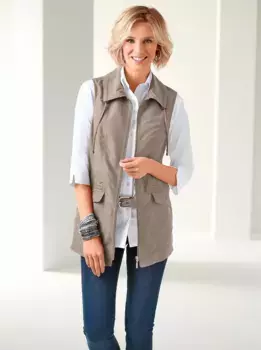 Длинный жилет Classic Basics, бежевый