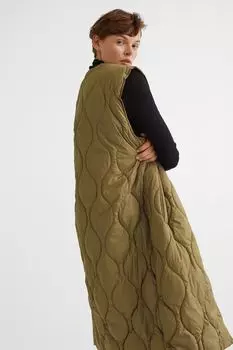 Длинный жилет H&amp;M, хаки зеленый