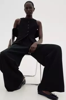 Длинный жилет H&M, черный