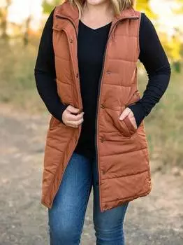 Длинный жилет Harlow цвета корицы Michelle Mae, цвет cinnamon