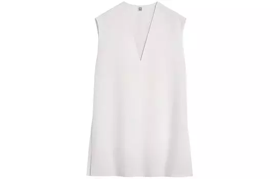 Длинный жилет с V-образным вырезом TOTEME, Ecru