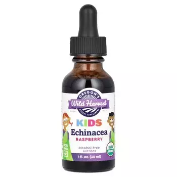 Для детей, экстракт эхинацеи, без спирта, малина, 1 жидкая унция (30 мл) Oregon'S Wild Harvest