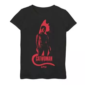 Для девочек 7–16 лет DC Comics The Batman Selina Kyle Женщина-кошка в красной футболке с рисунком Licensed Character