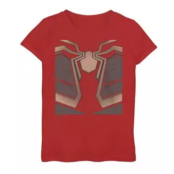 Для девочек 7–16 лет Marvel Spider-Man No Way Home Железный костюм Человека-паука, костюм, футболка с рисунком Marvel