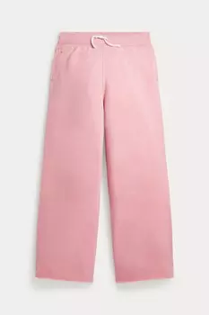 Для девочек флисовые широкие спортивные штаны Polo Ralph Lauren, розовый