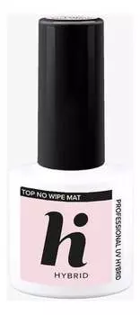 Для гибридного лака для ногтей, 5 мл Hi Hybrid, Top No Wipe Matt