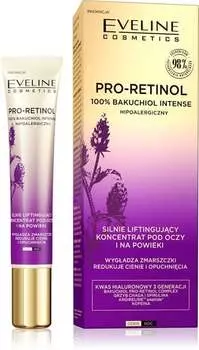 Для глаз и век 20мл Eveline Cosmetics Pro-Retinol 100% Bakuchiol Intense Strongly Lifting Concentrate