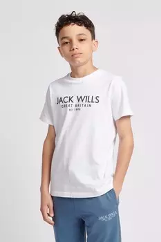Для мальчиков обычного кроя подойдет футболка Carnaby Jack Wills, белый