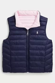 Для мальчиков утепленный двухсторонний стеганый жилет Polo Ralph Lauren, синий