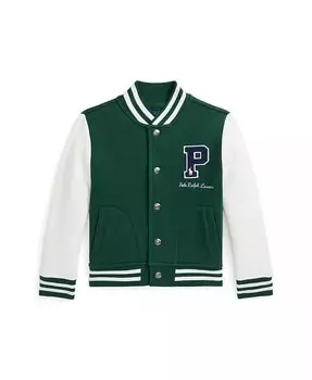 Для малышей и маленьких мальчиков Флисовая бейсбольная куртка Letterman Polo Ralph Lauren, мультиколор