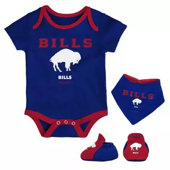 Для новорожденных и младенцев Mitchell & Ness Royal/Red Buffalo Bills Throwback Боди с нагрудником и пинетками Unbranded