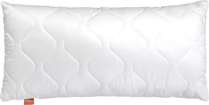 Для сна - очень пухлая, твердая и толстая подушка (наполнитель 770 г), микрофибра, kotex 100, стирка до 60 градусов, 50 х 75 см, белая sleepling