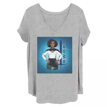 Для юниоров больших размеров Marvel WandaVision Monica Rambeau S.W.O.R.D. Футболка с графическим плакатом Licensed Character