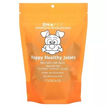DNA Pet, Мягкие лакомства Happy Healthy Joints, рецепт настоящей курицы, 8 унций (227 г) Codeage