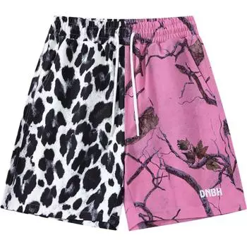 DNBH Коллекция Dual Tone с леопардовым принтом, повседневные шорты унисекс